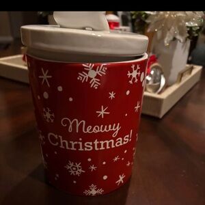 Wondershop Red and White Meowy Christmas Treat Jar